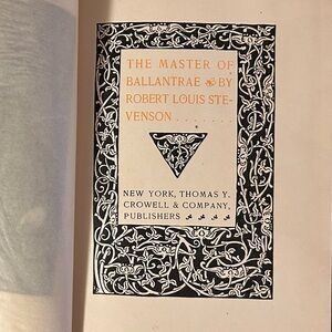 Thé Master if Ballantrae by Robert Louis Stevenson Vintage Édition 1800-1900